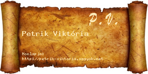 Petrik Viktória névjegykártya